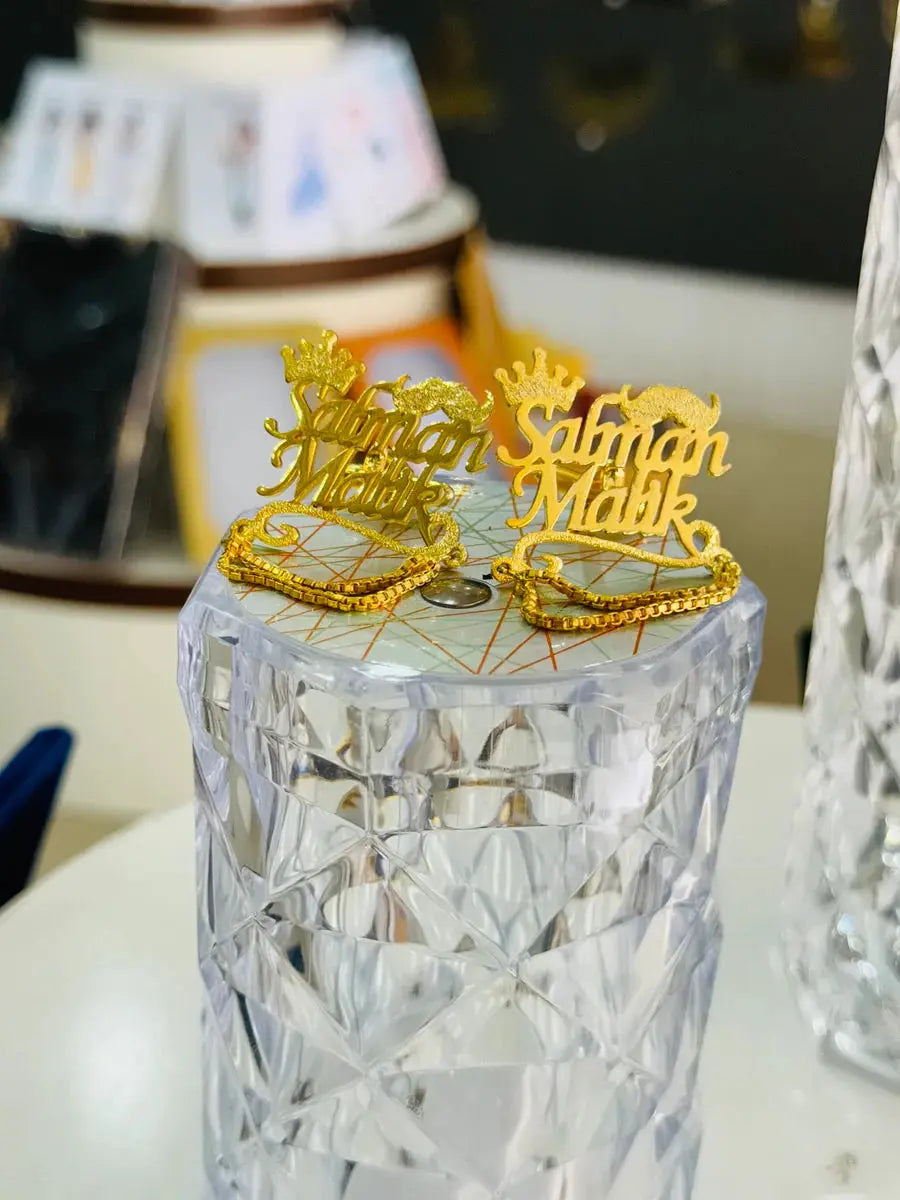 24k Stud Cufflink with Chain
