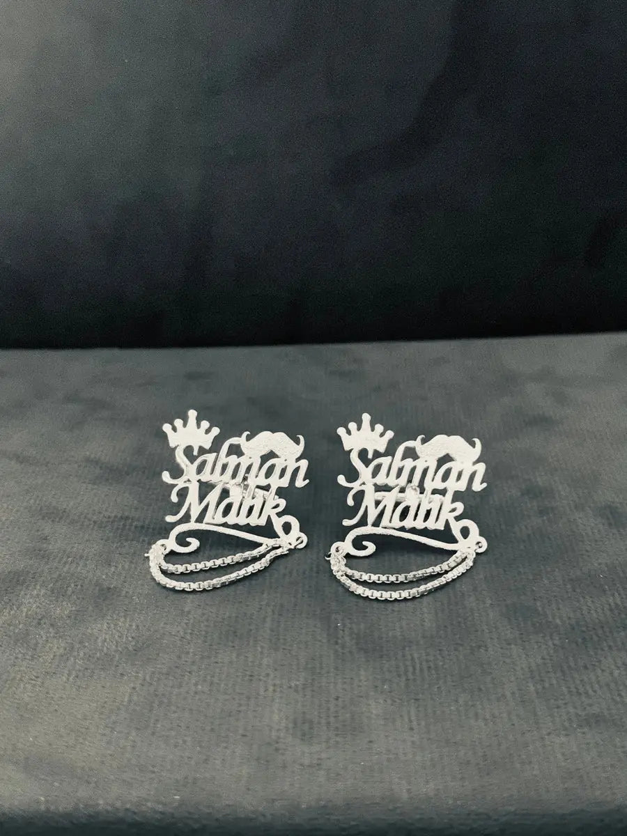 24k Stud Cufflink with Chain