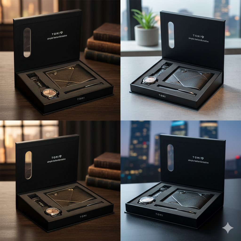 TOMI Premium Gift Set – Watch, Wallet & Pen Combo for Men