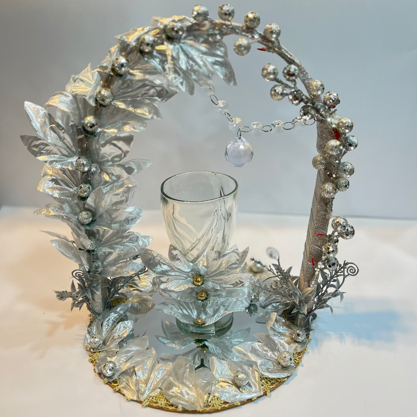 Silver Petal Doodh Pilai Glass