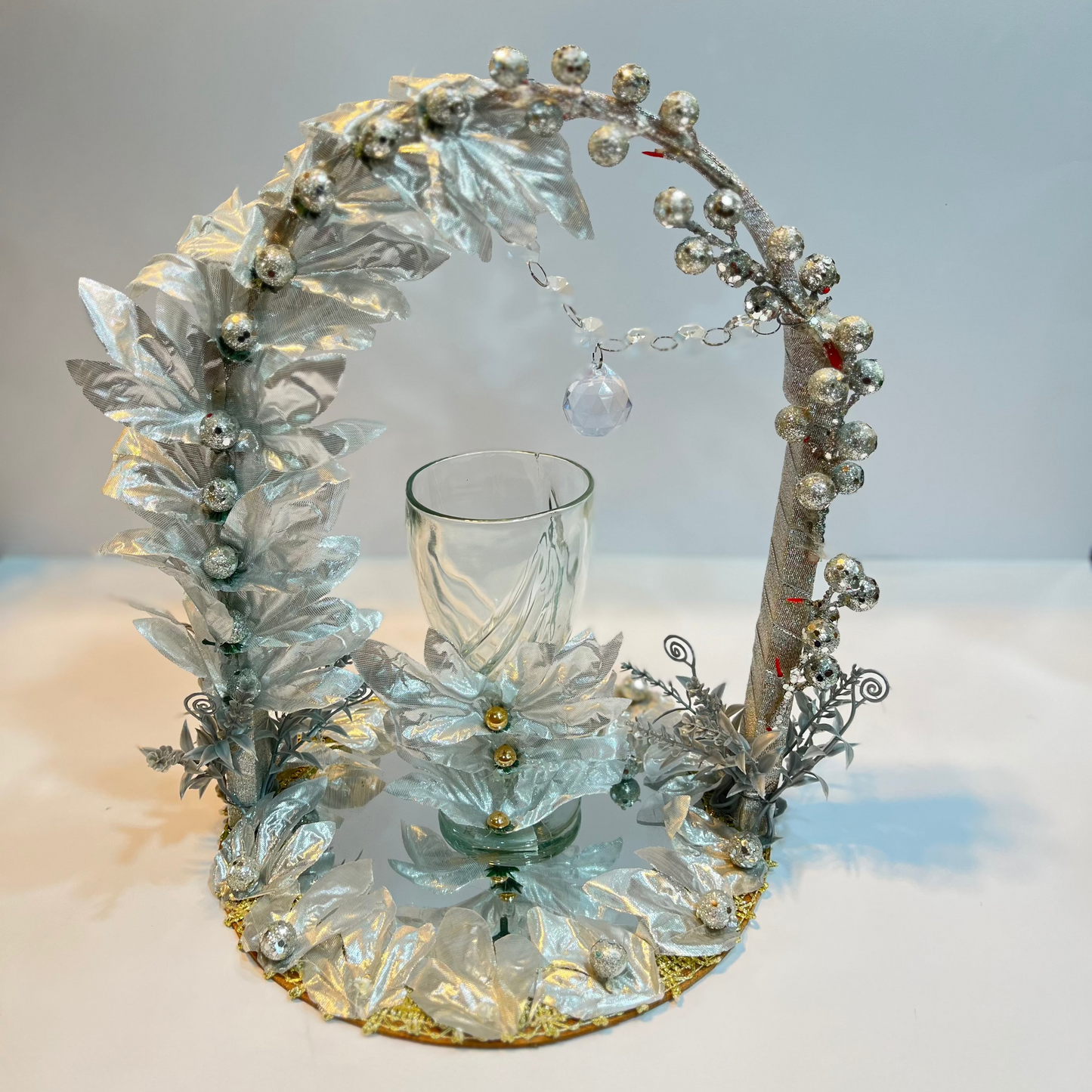 Silver Petal Doodh Pilai Glass