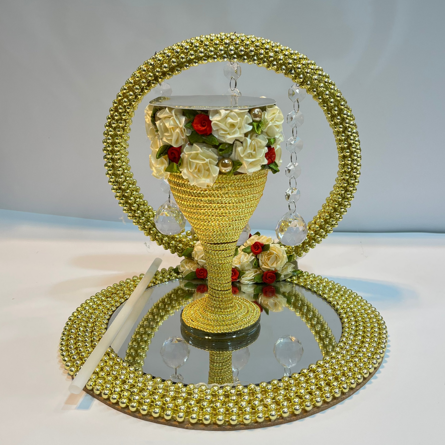 Golden Pearls Doodh Pilai Glass – Luxury Bridal Wedding Glass