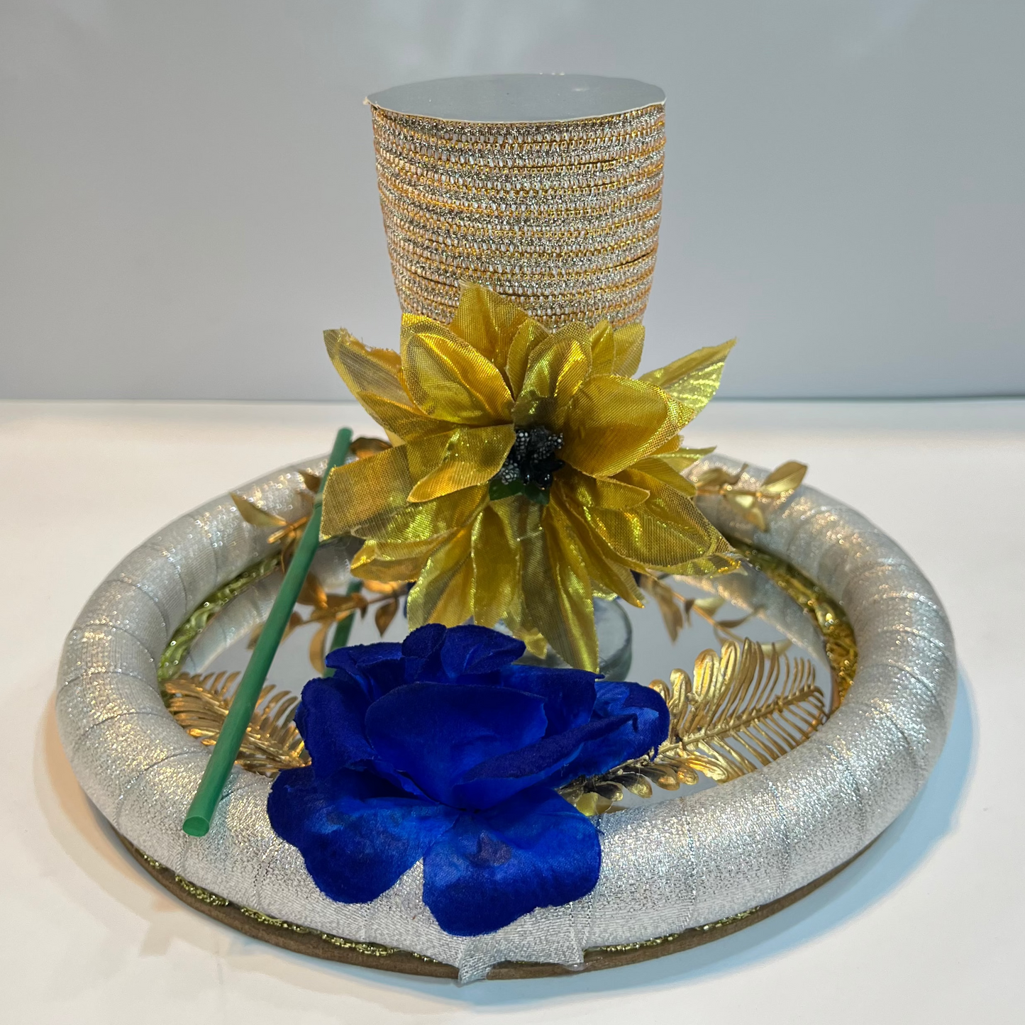 Royal Blue Bloom Doodh Pilai Glass