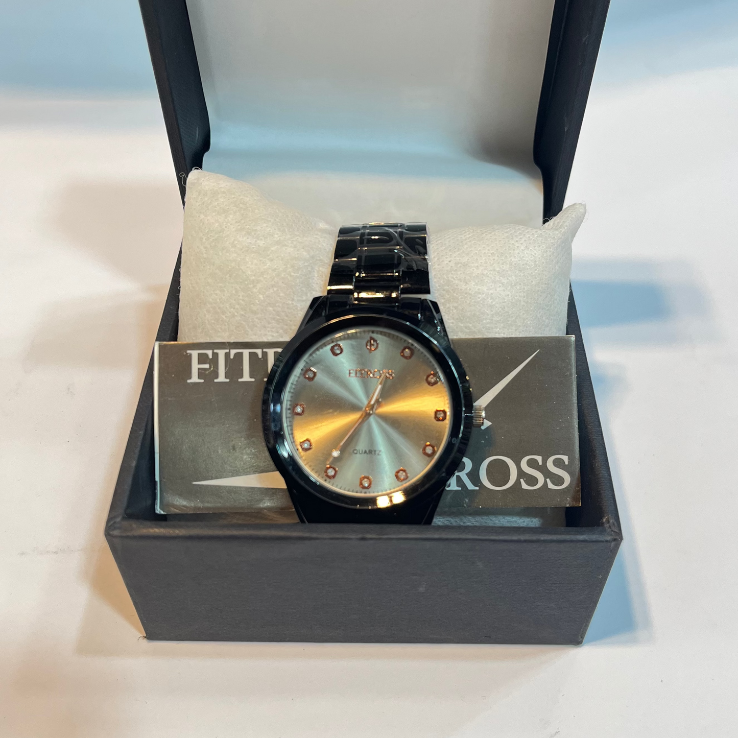 Elegant Black Stainless Steel Men's Wrist Watch – Fitron Cross