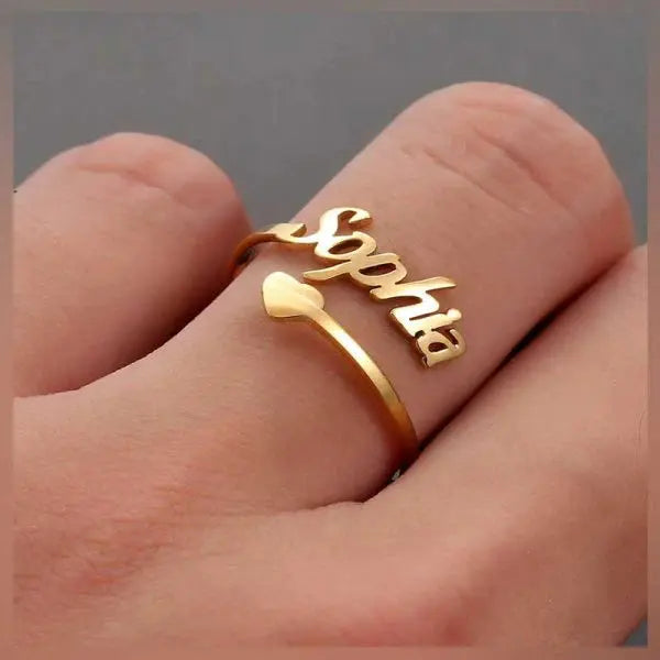 Single Name Ring - Customized Adjustable