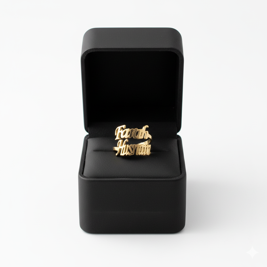 Double Name Ring - Customized Adjustable