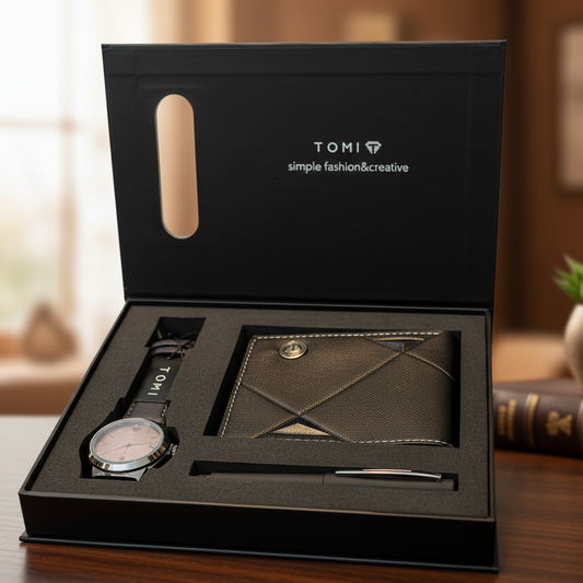 TOMI Premium Gift Set – Watch, Wallet & Pen Combo for Men