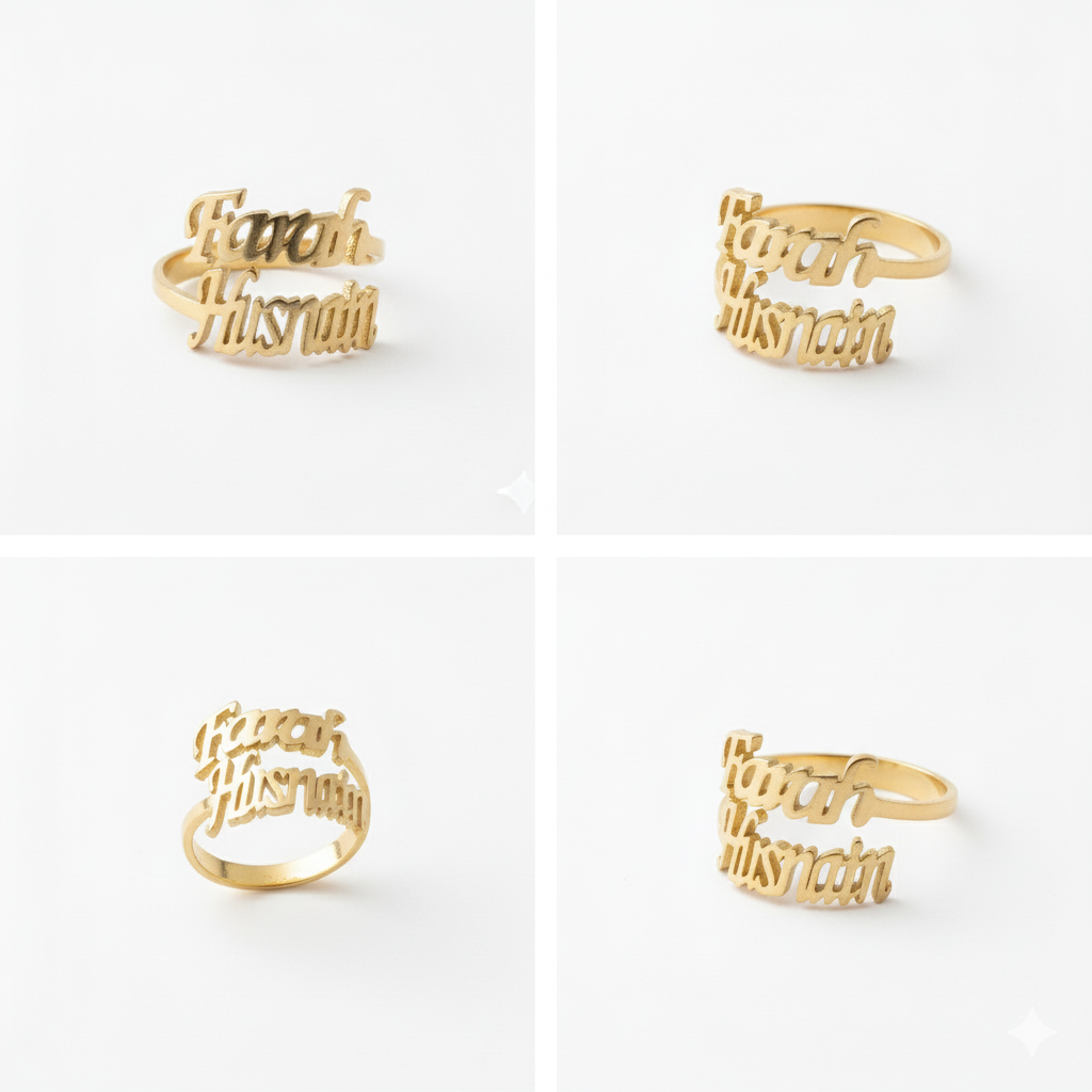 Double Name Ring - Customized Adjustable