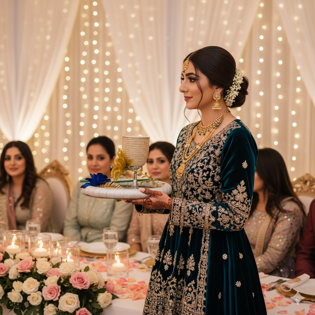 Royal Blue Bloom Doodh Pilai Glass