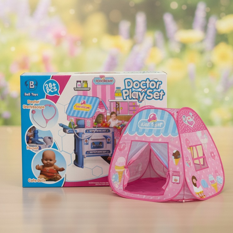 Play Tent Kids Ice Cream Shop Playhouse