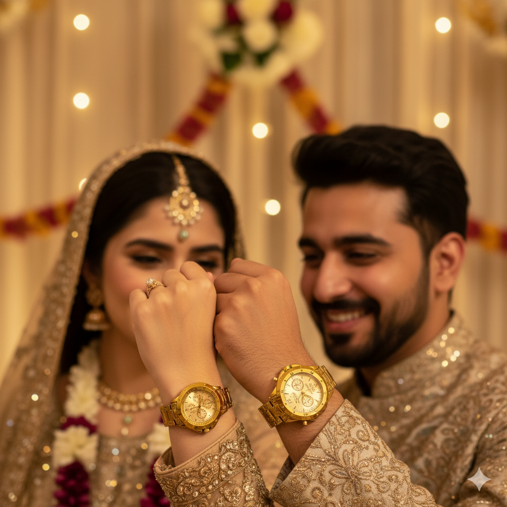 Luxury Golden Couple Watch Set