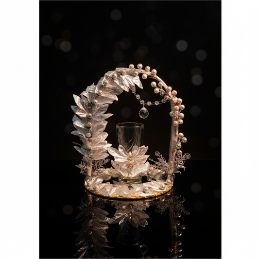 Silver Petal Doodh Pilai Glass