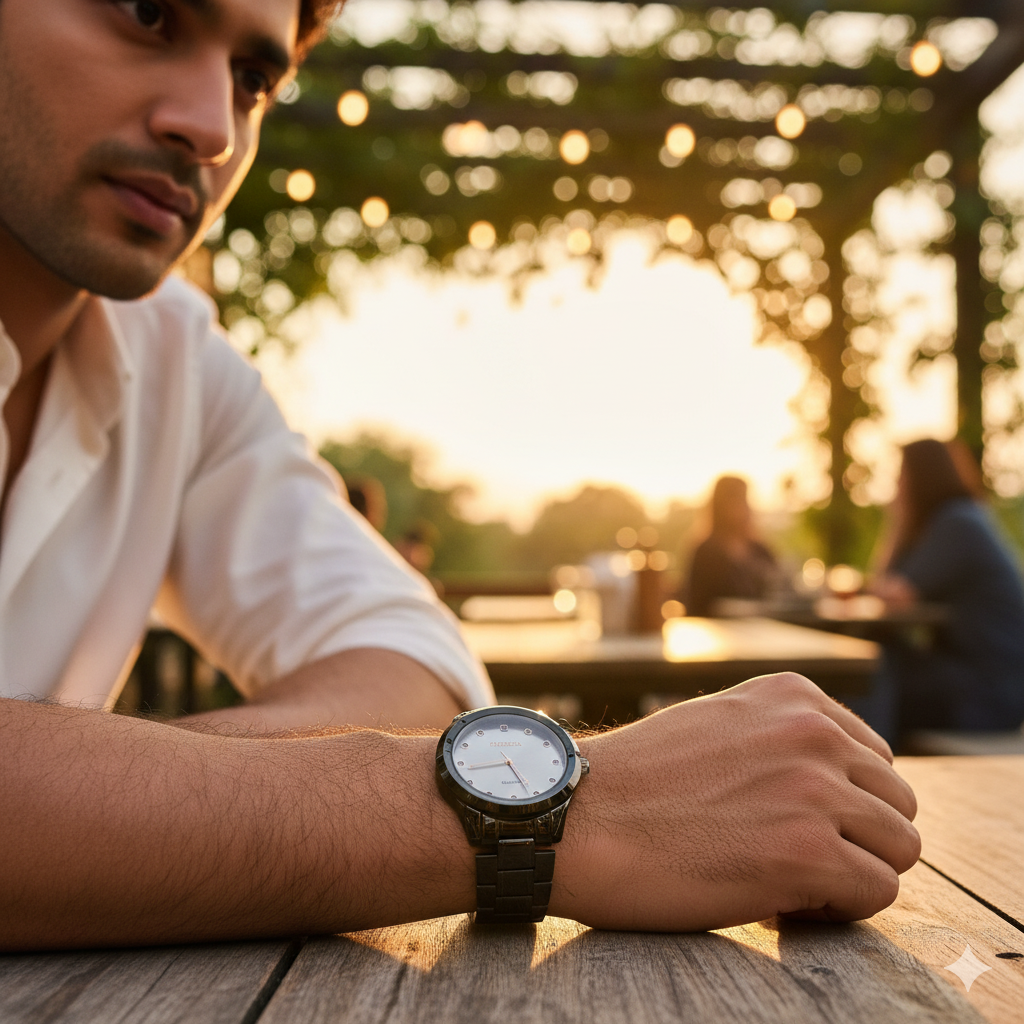 Elegant Black Stainless Steel Men's Wrist Watch – Fitron Cross