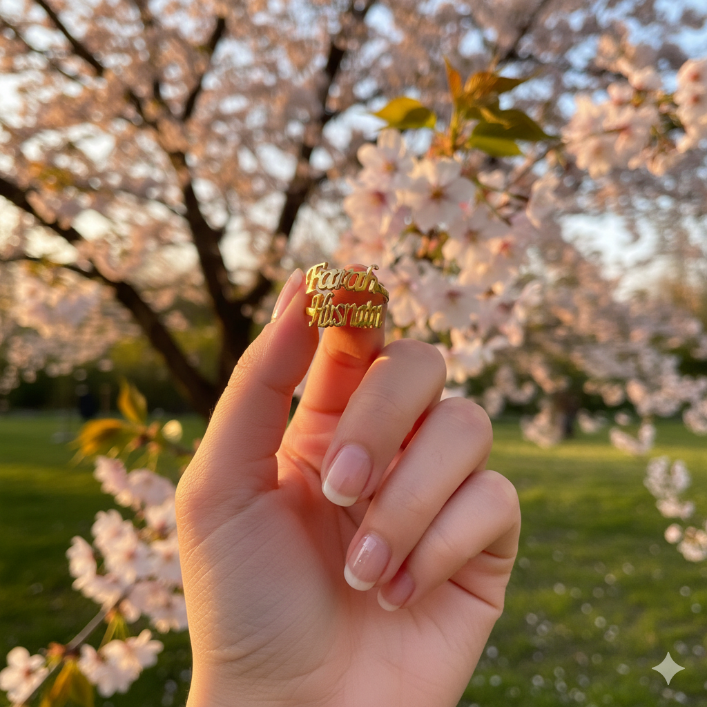 Double Name Ring - Customized Adjustable