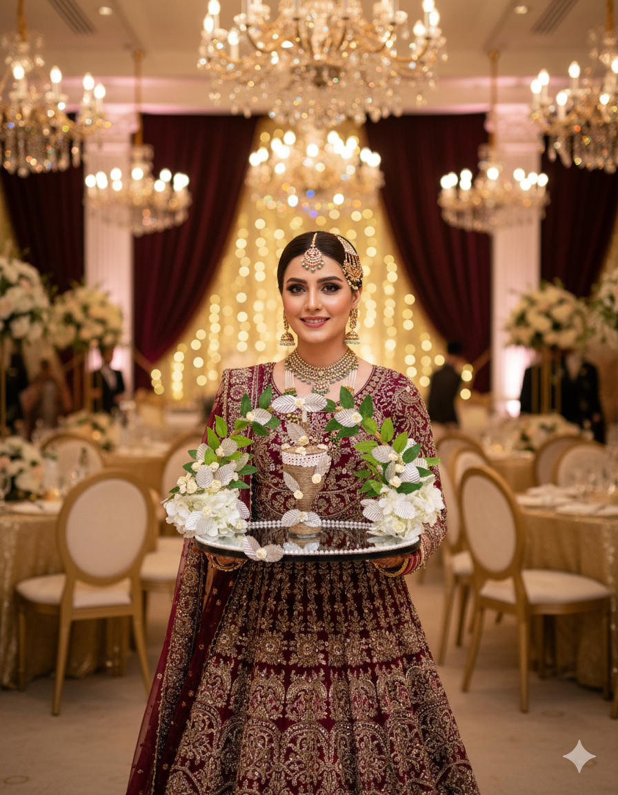 Jute Leafs Doodh Pilai Glass - Mirror Base