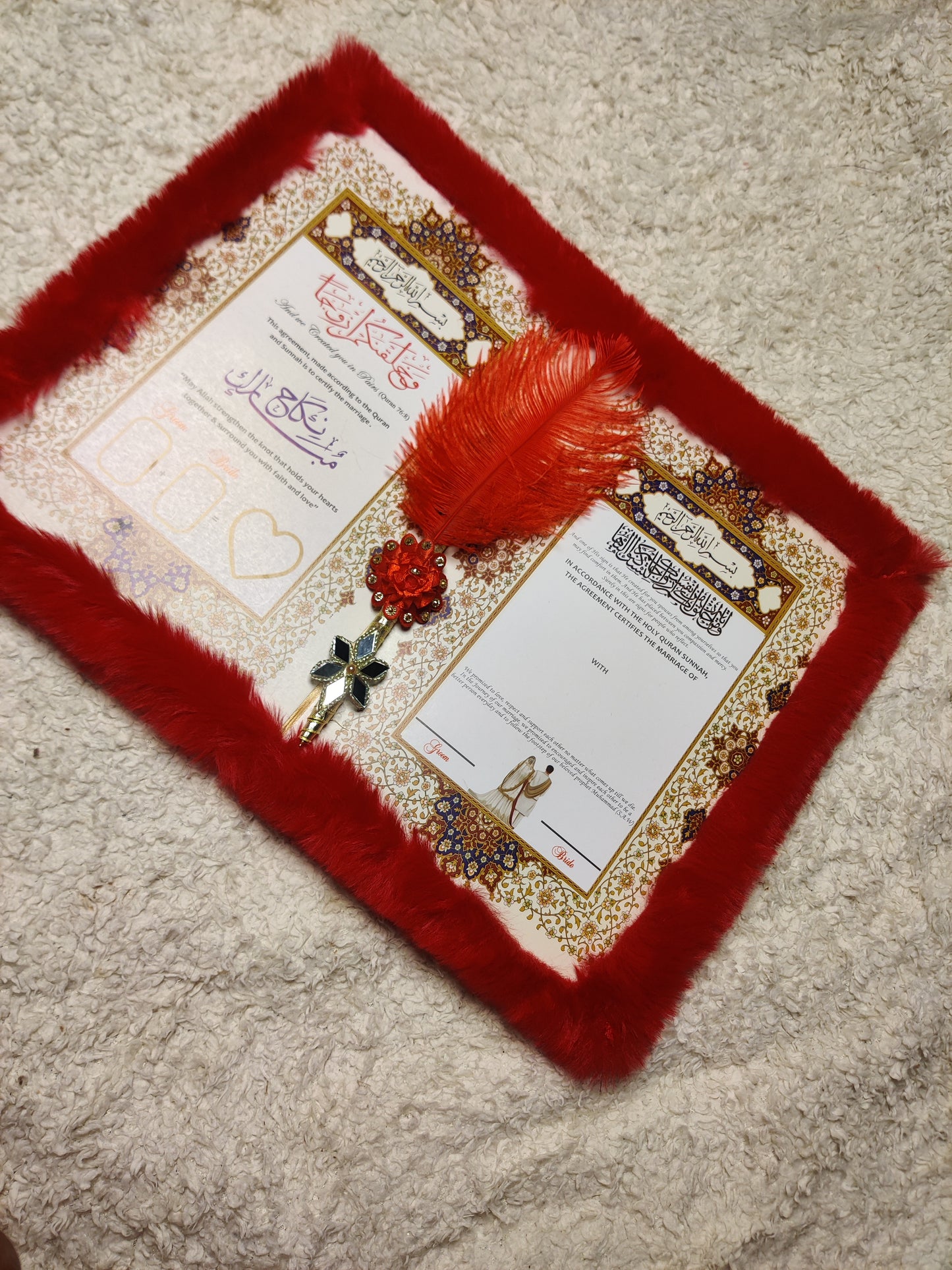 Premium Fur Customized Nikah Nama Booklet With Pen